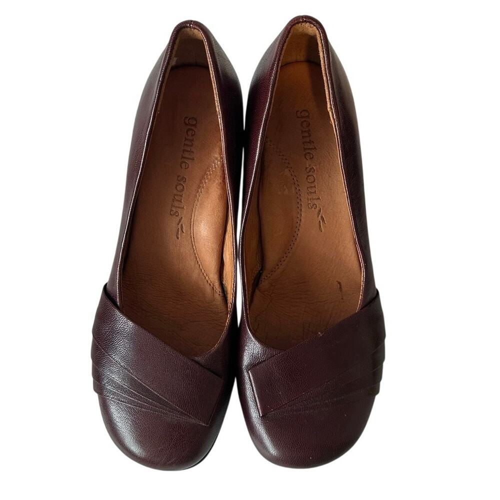 Gentle‎ Souls Women’s Pleated Brown Leather Pumps Size 7 Comfort Casual Business
